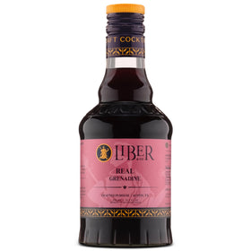 Liber & Co. Real Grenadine bottle front showing vivid cocktail-ready color.