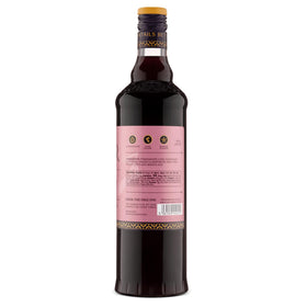 Liber & Co. Real Grenadine ingredients list featuring pomegranate juice and orange blossom water.
