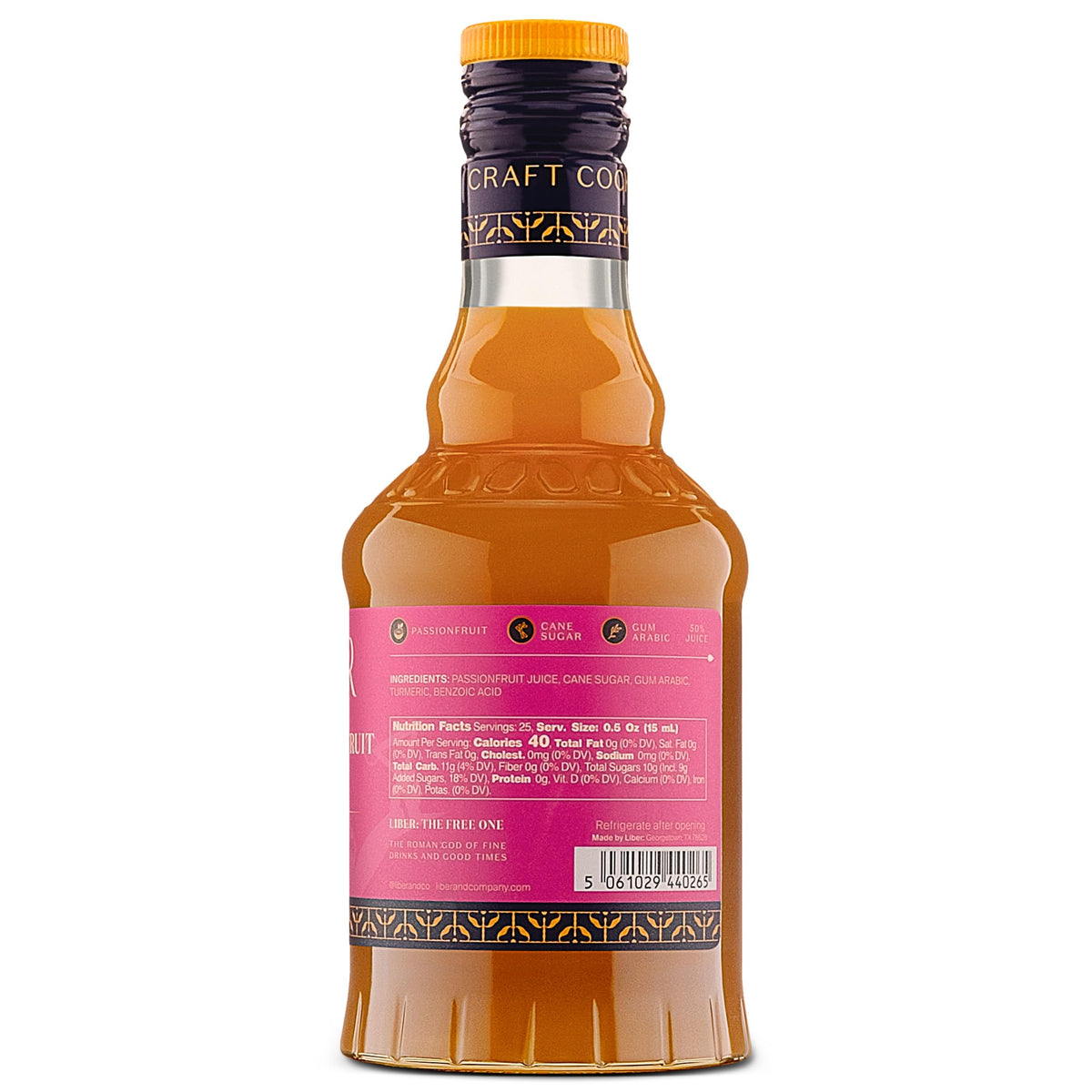 Liber & Co Tropical Passion Fruit Syrup used in professional bar settings.