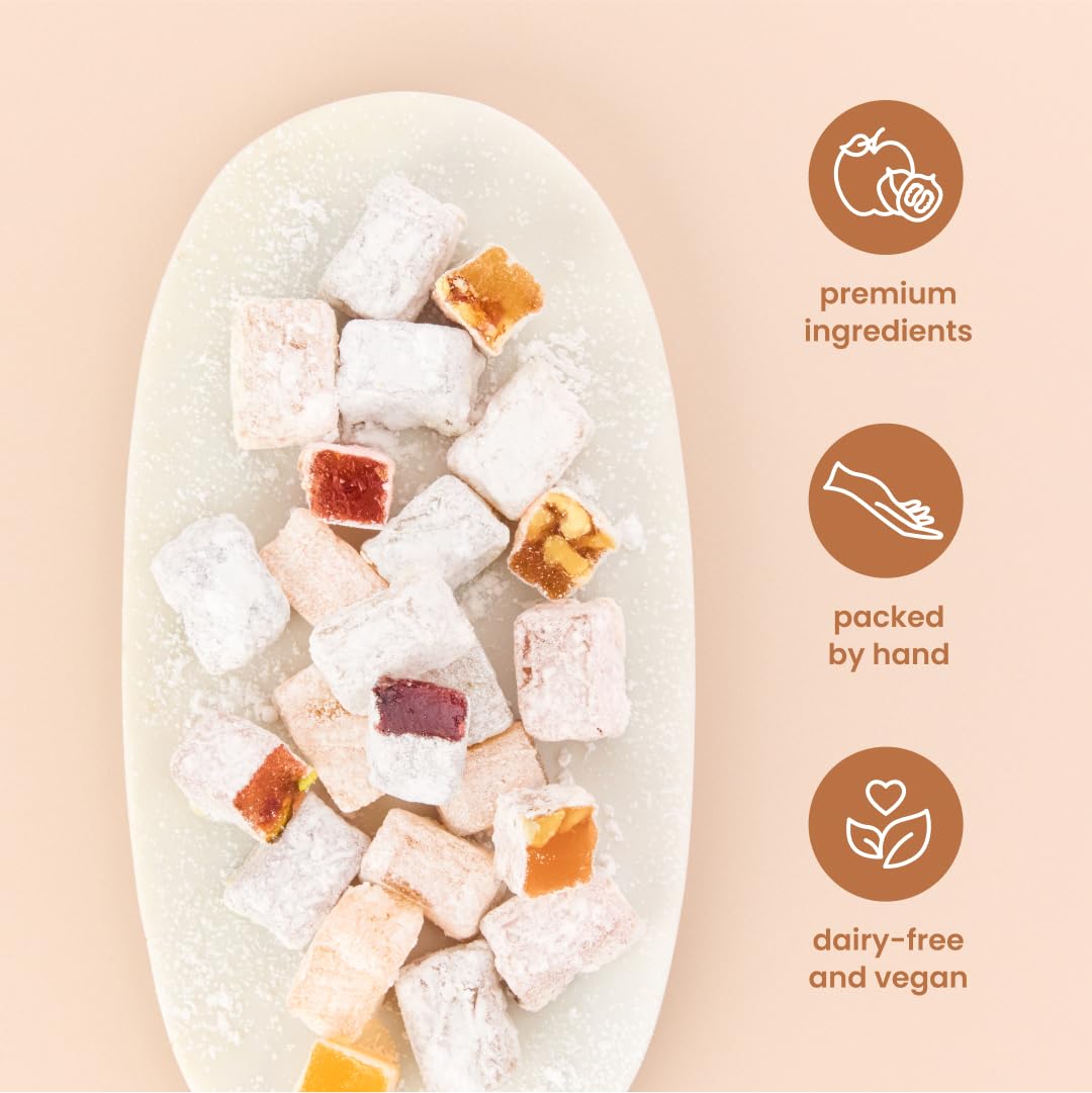 Liberty Orchards Apricot & Walnut flavor candy close-up, naturally sweet