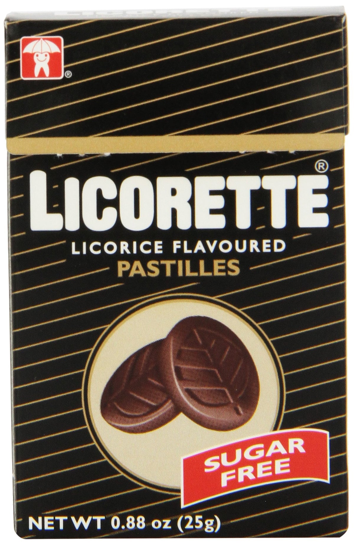 LICORETTE Daprano sugar-free hard candy box front shows convenient on-the-go packaging.