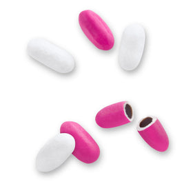 Pink and white licorice pieces nostalgic centerpiece for buffets.