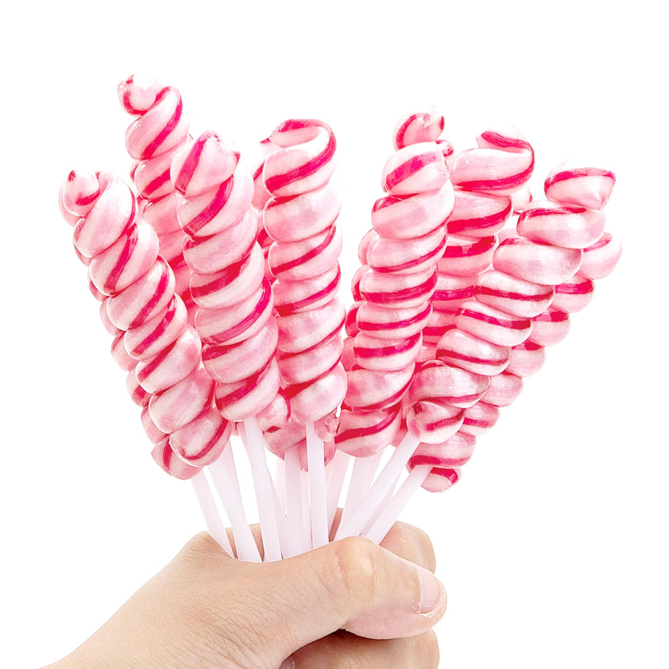 LIDATREE pink twisty lollipops box front, ideal for party displays and gifting