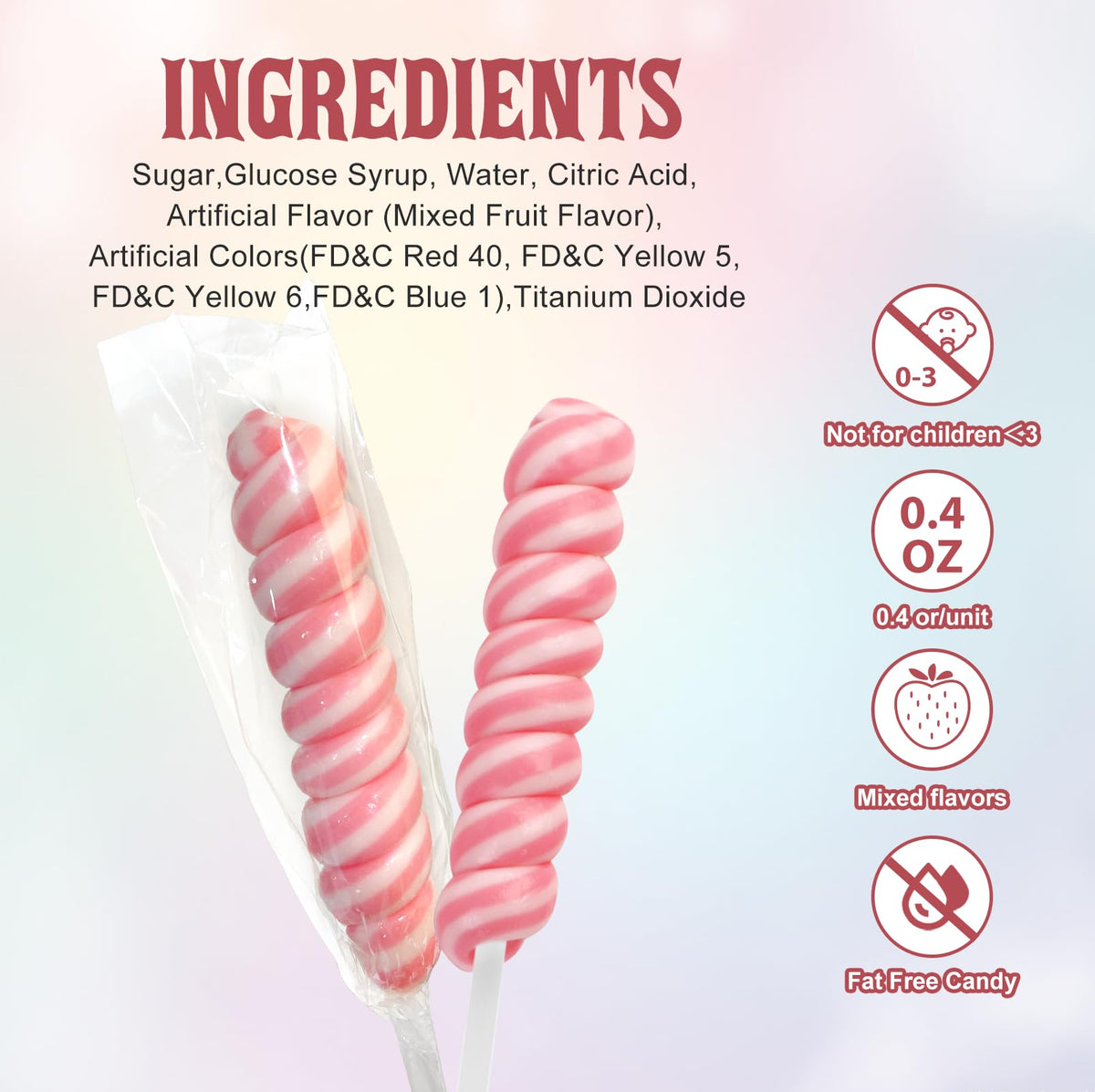 LIDATREE sealed-fresh-lollipops keep dust and moisture out.