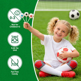LIDATREE soccer lollipops black white ball, classic design for sports-themed parties.