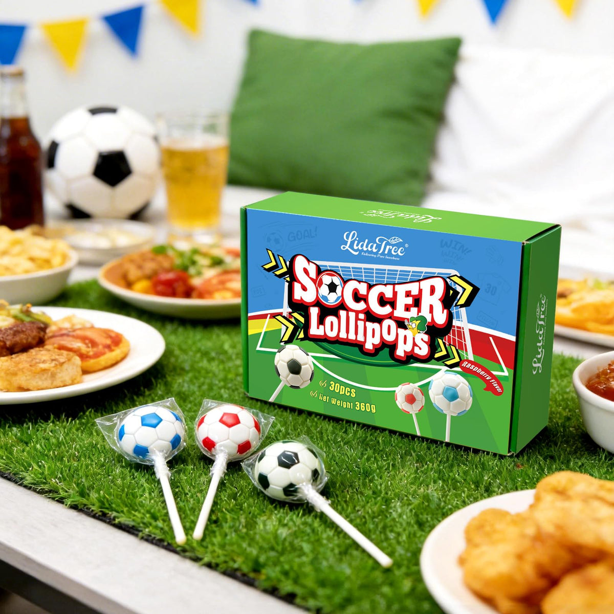 LIDATREE soccer lollipops individually wrapped, convenient for sharing and hygiene.