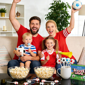 LIDATREE soccer lollipops rainbow pack, vibrant assortment boosts party flair.