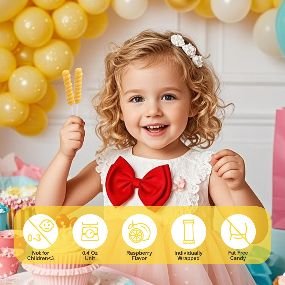 LIDATREE Lemon lollipops perfect for cake decorations and buffets.