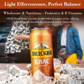 KVASS LIDSKI bold earthy flavor in 0.5L can, pairs with meals