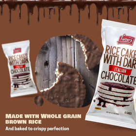 Lieber's rice cakes topped with peanut butter, ideal with toppings.