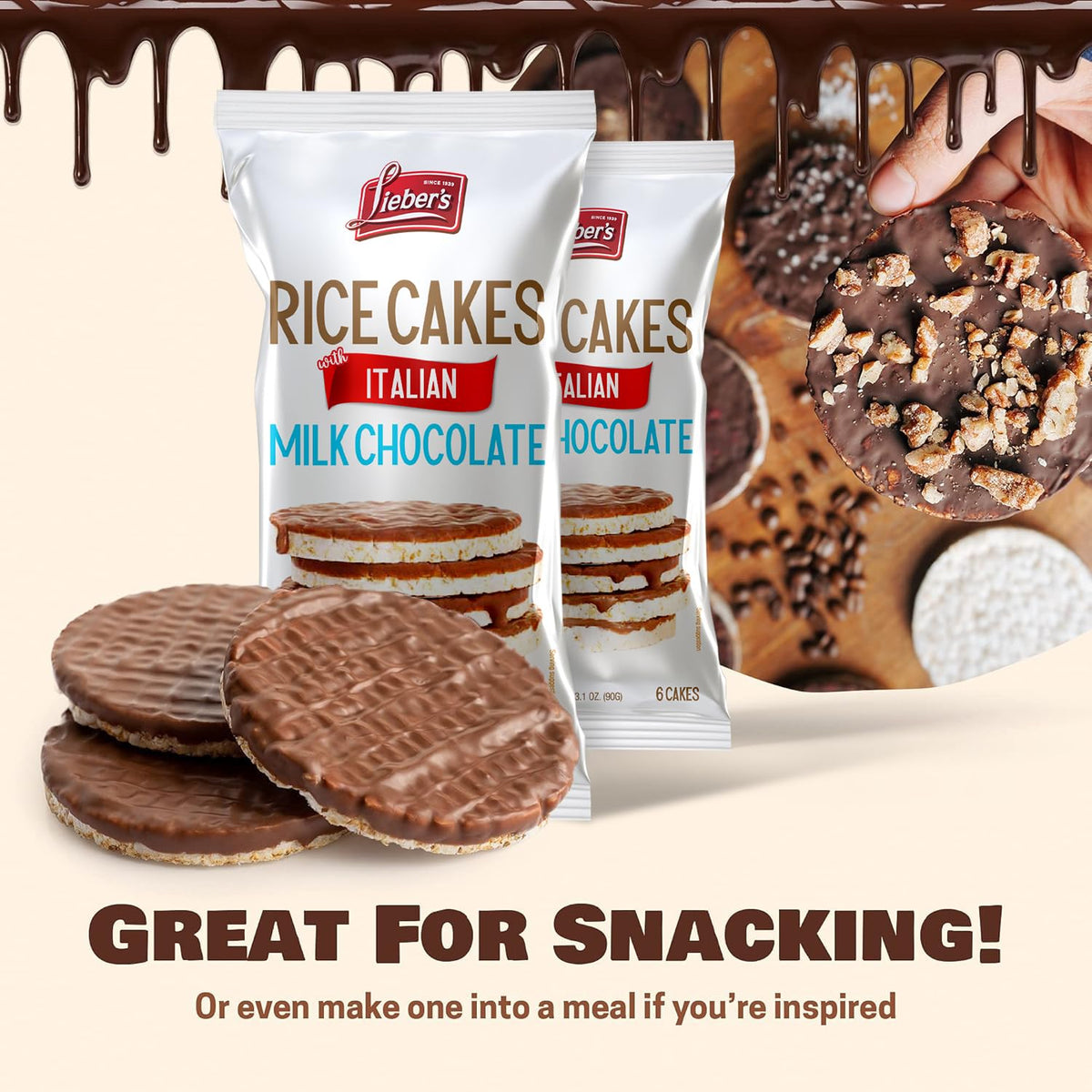 Lieber's Italian chocolate rice cake with Kosher dairy certification