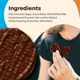 Lieber's rice cake topped with peanut butter, a quick protein-friendly snack.