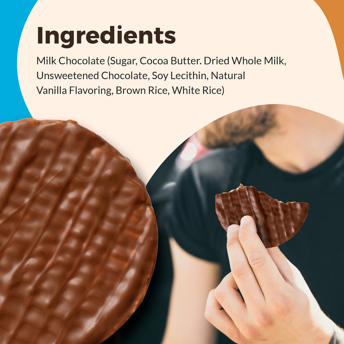 Lieber's Rice Cake plain on shelf demonstrates gluten-free snacking option.