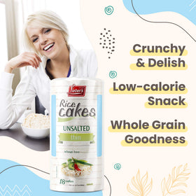 Lieber's rice cakes with cream cheese and smoked salmon for a premium snack.