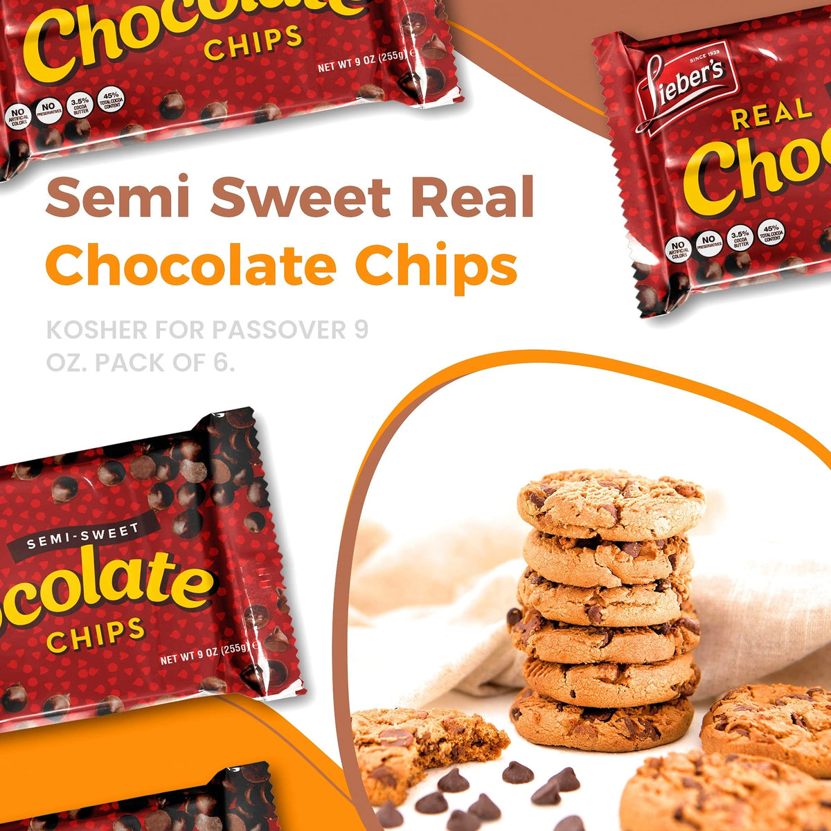 Lieber’s packaging detail of vegan semi-sweet chips