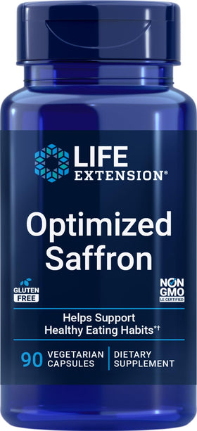 Life Extension Optimized Saffron Extract bottle with capsules for daily mood support