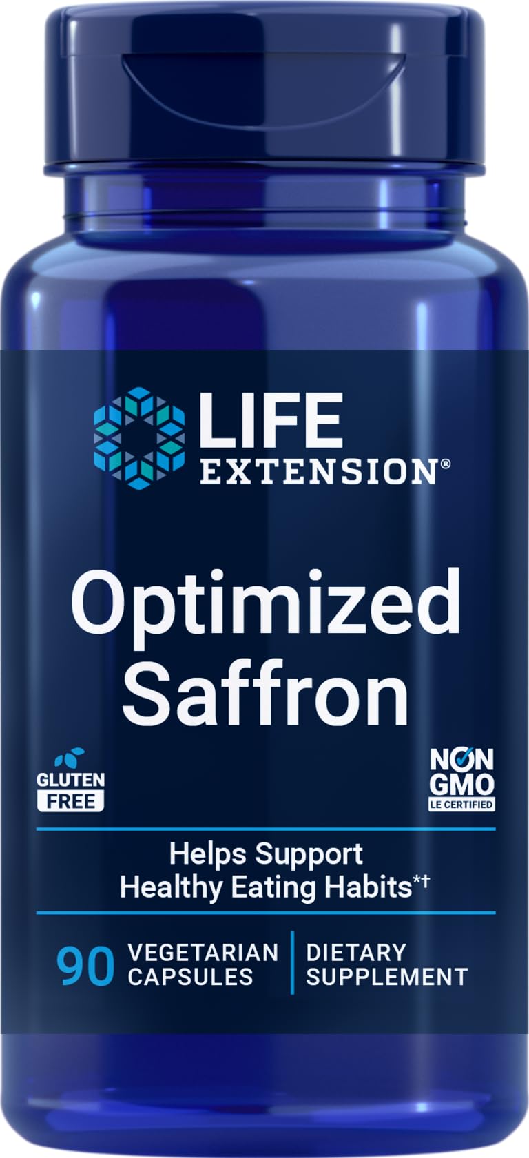 Life Extension Optimized Saffron Extract bottle with capsules for daily mood support