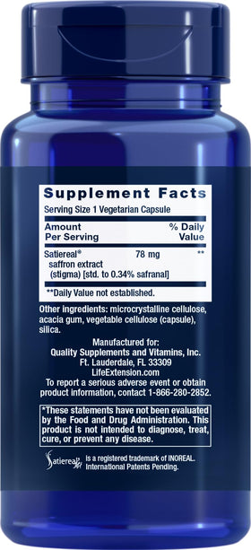 Life Extension Optimized Saffron Extract capsules arranged for daily wellness