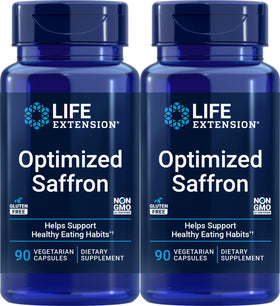 Life Extension Optimized Saffron Extract bottle front highlighting mood support