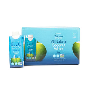 Life Refreshed Real Coco bottle closeup — pure coconut water for natural hydration and electrolytes.