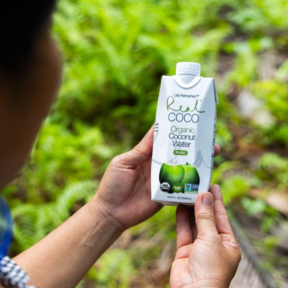 Coconut farm scene for Real Coco shows fresh-sourced, sustainable ingredients