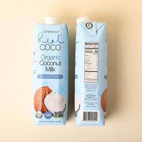 Real Coco vegan-friendly coconut milk for plant-based meals.