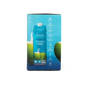 Life Refreshed Real Coco coconut water glass-serve shows natural tropical flavor.