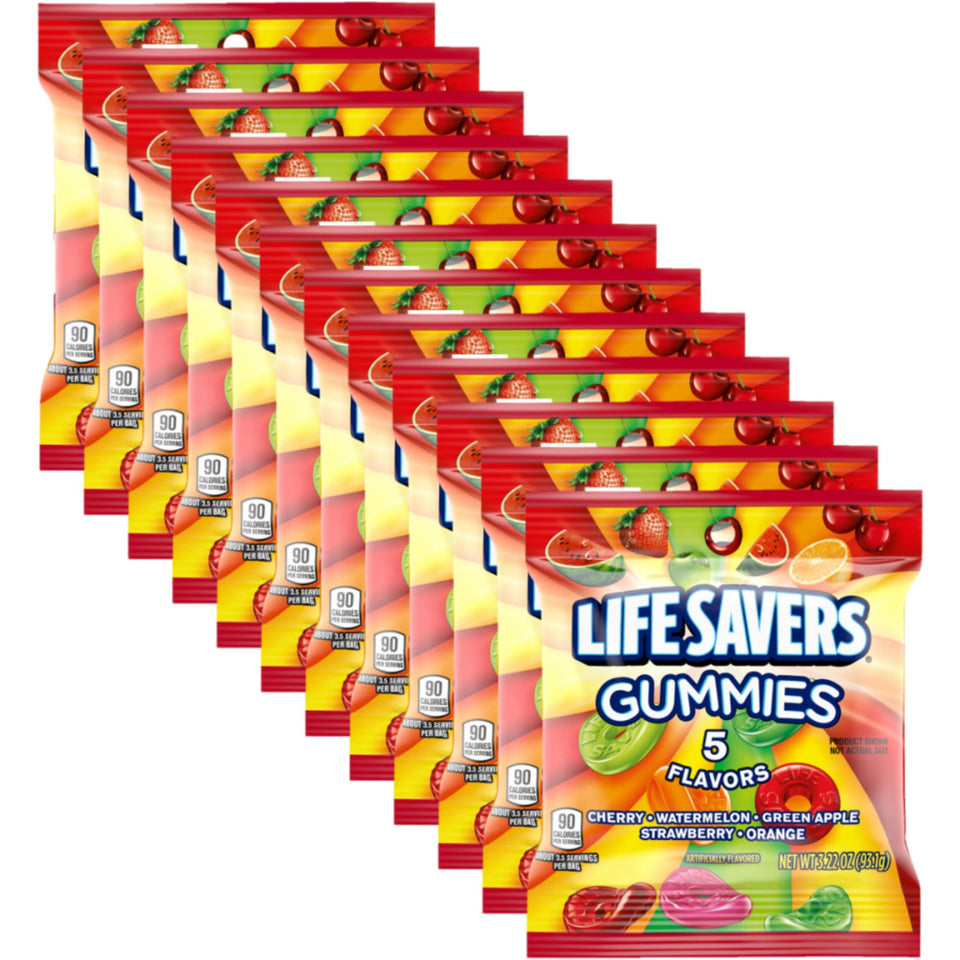 Life Savers 5 Flavor Gummies pack front view, ideal for sharing during gatherings.