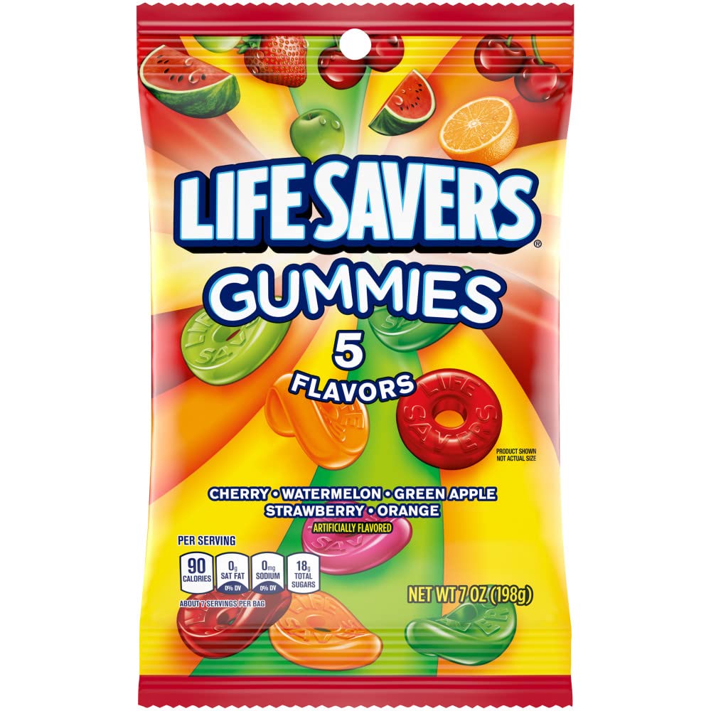 Life Savers gummies colorful bowl elevates dessert tables with fruity color.