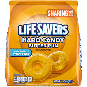 Life Savers Butter Rum Lifesaver wrapped candy for quick, nostalgic snacking.
