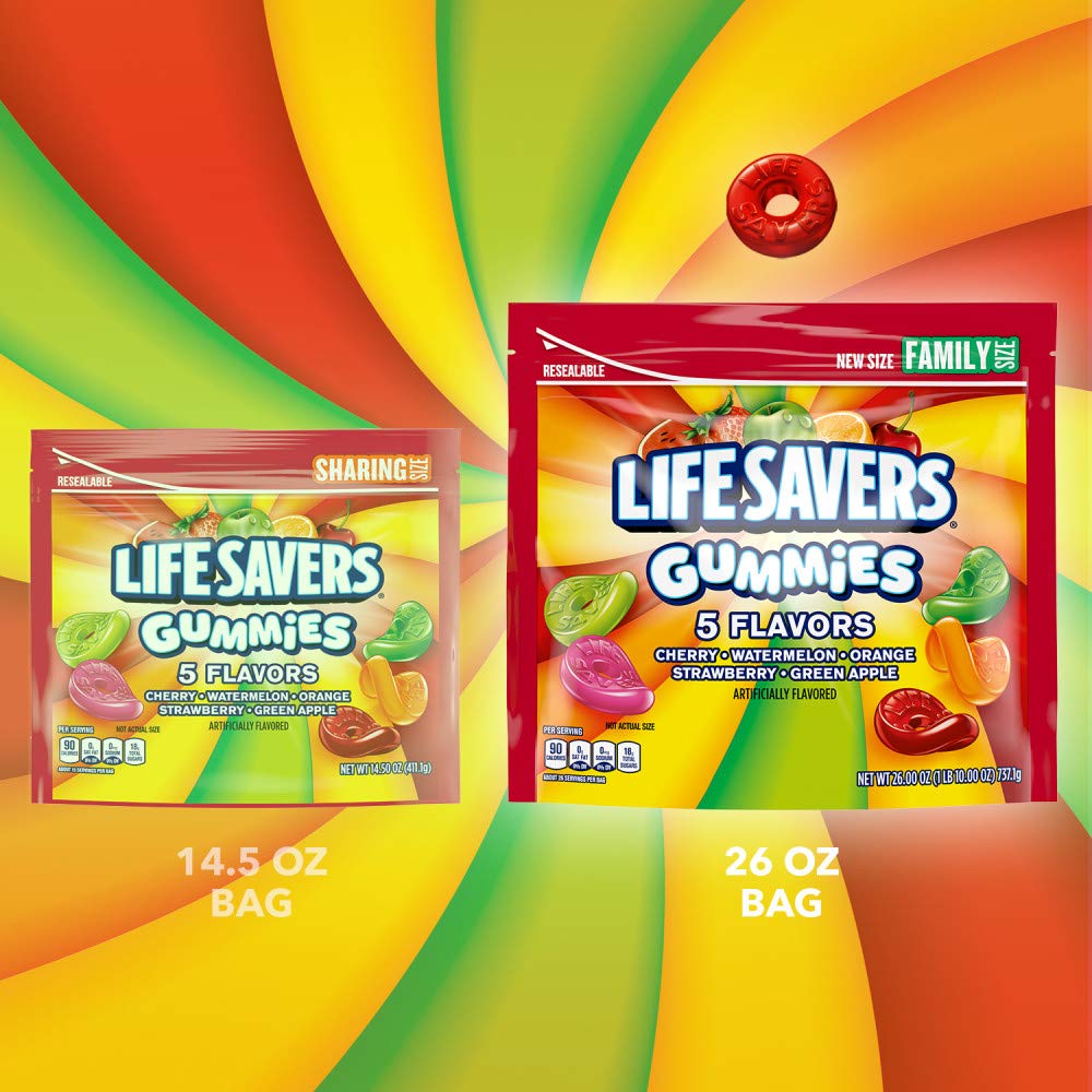 Life Savers five fruit flavors appeal to kids and fans of fruity gummies.