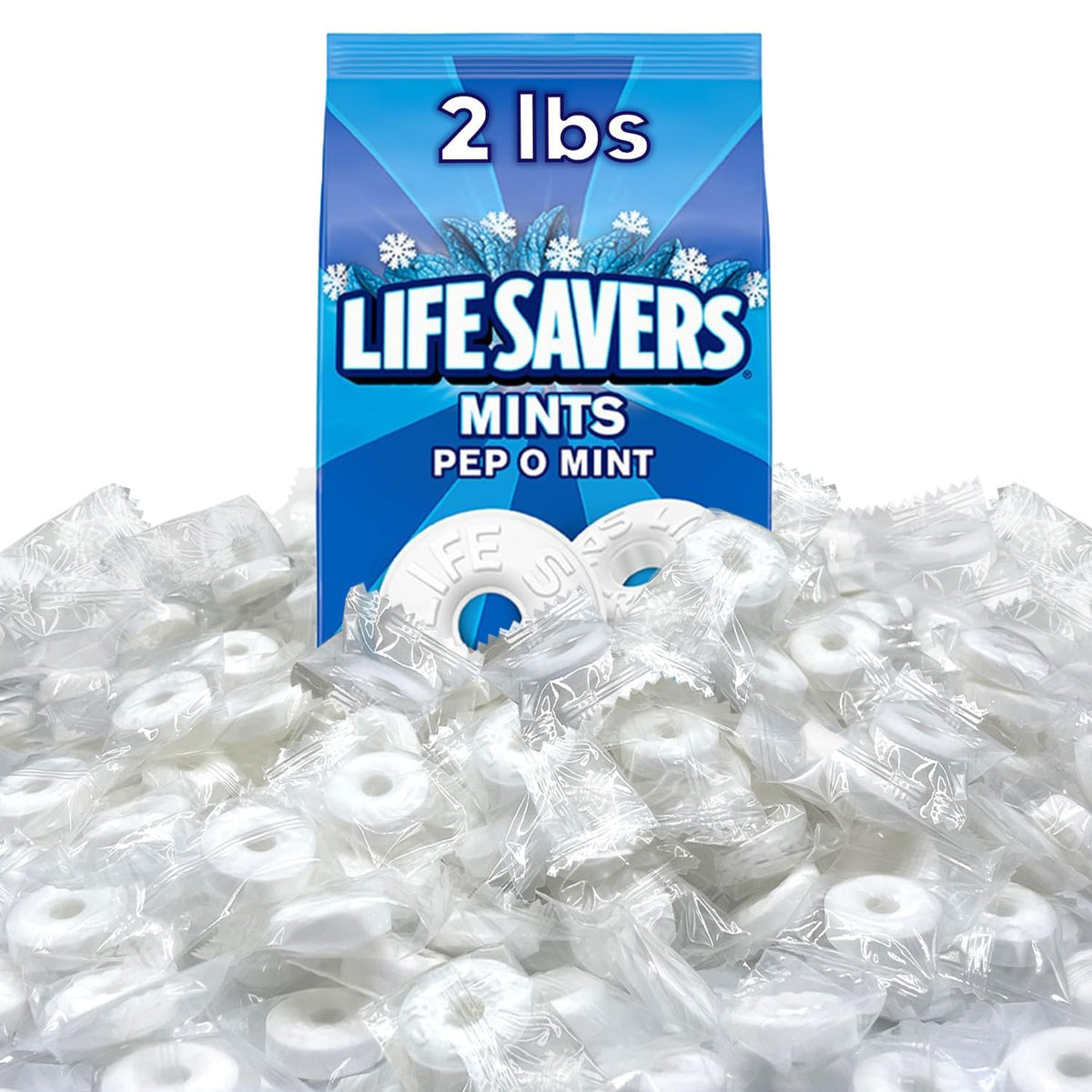 Life Savers Pep O Mint bulk bag front shows shareable mint flavor.