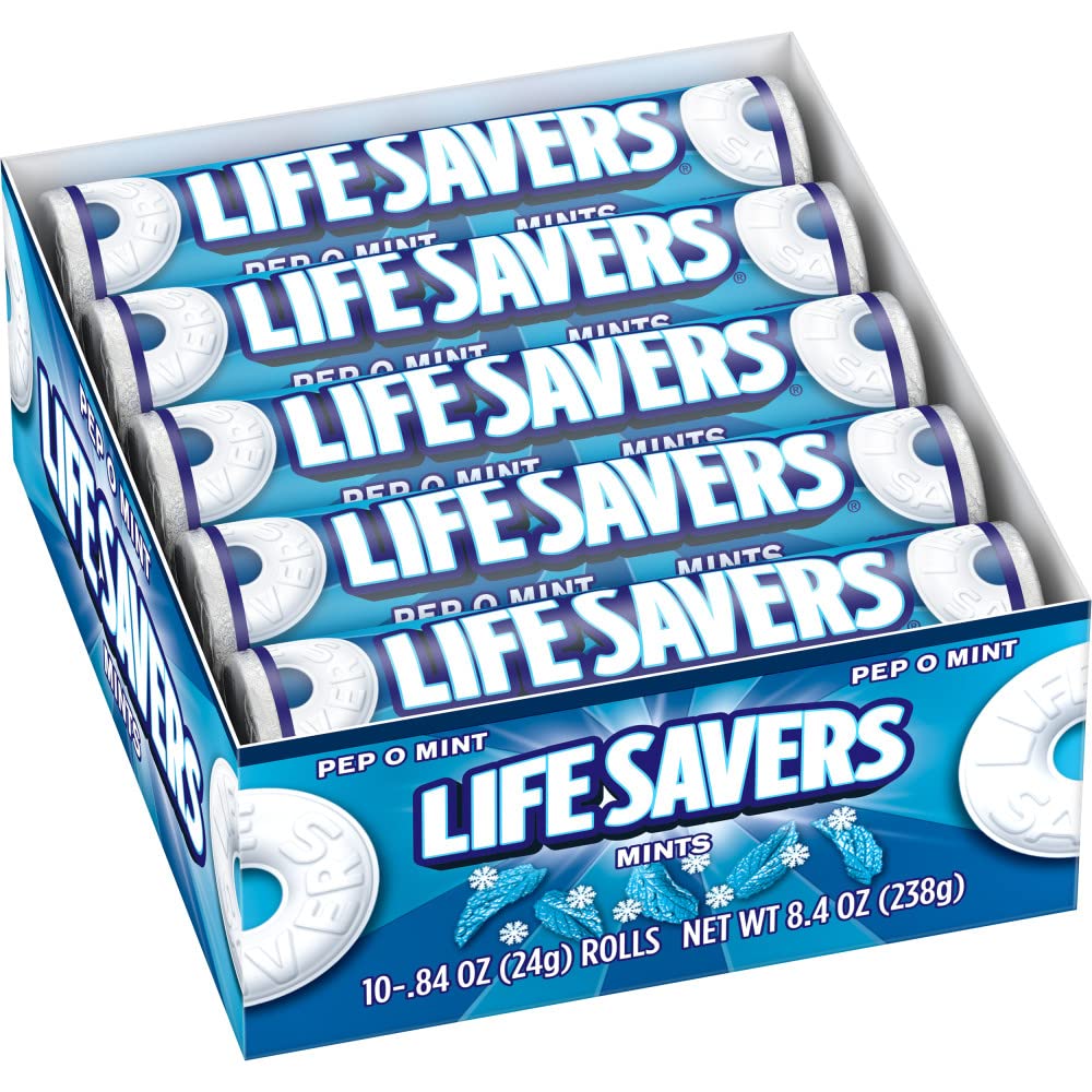 Life Savers Pep-O-Mint rolls in a box for quick, refreshing breath throughout the day