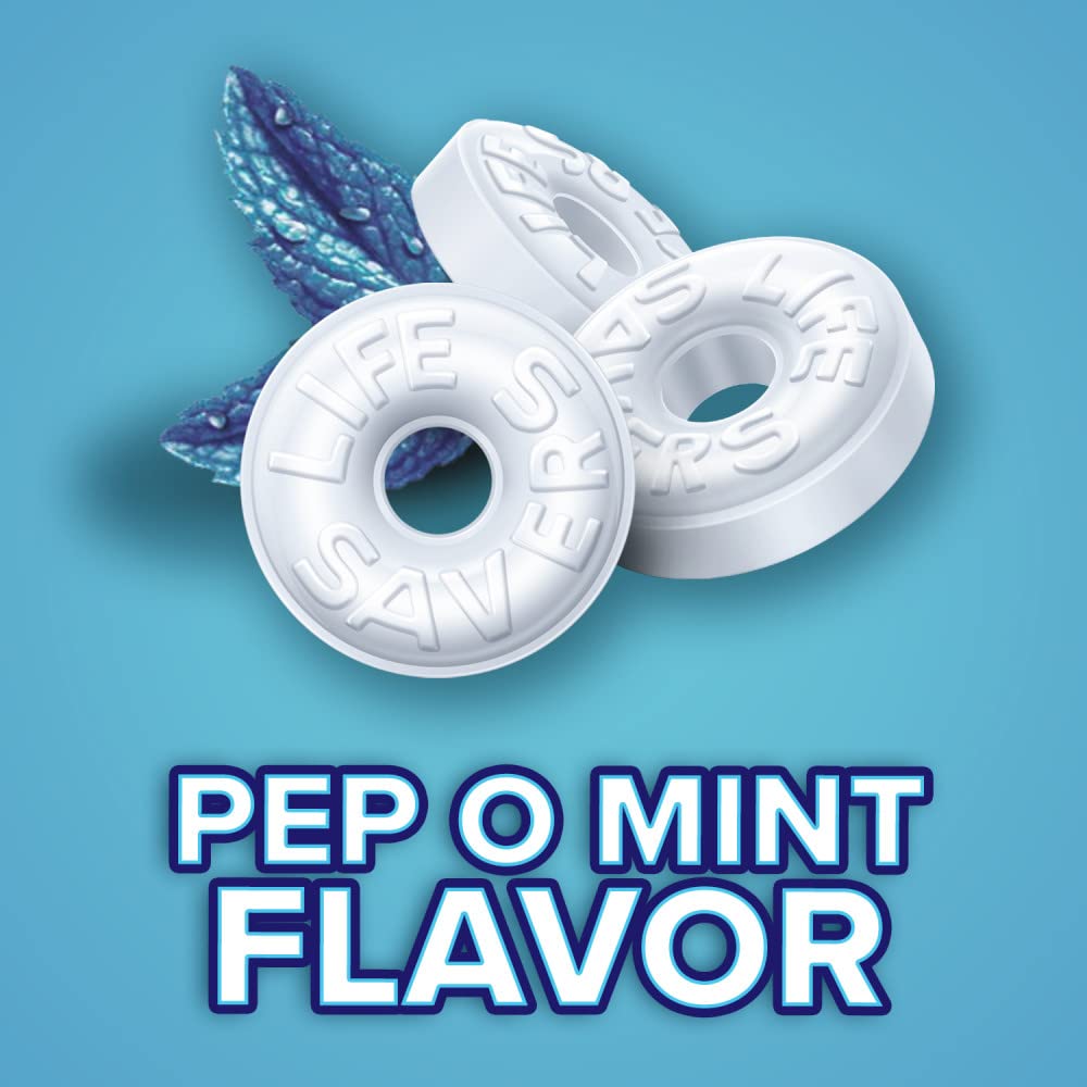 Life Savers Pep-O-Mint closeup reveals classic hole-in-middle design