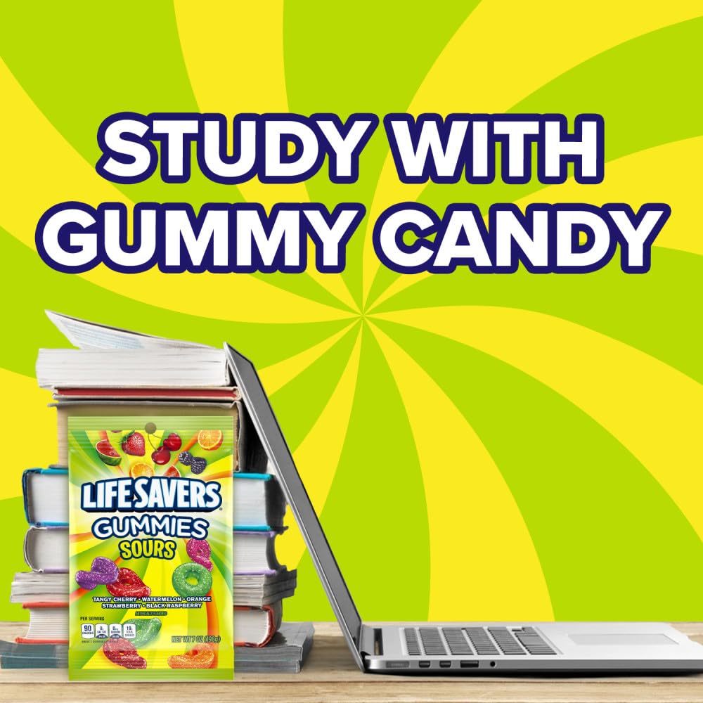 Life Savers Sour Gummy Party favors setup, adds a playful touch.