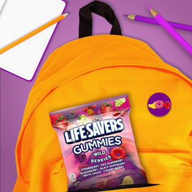 Life Savers Wild Berries gummies placed in movie night baskets.