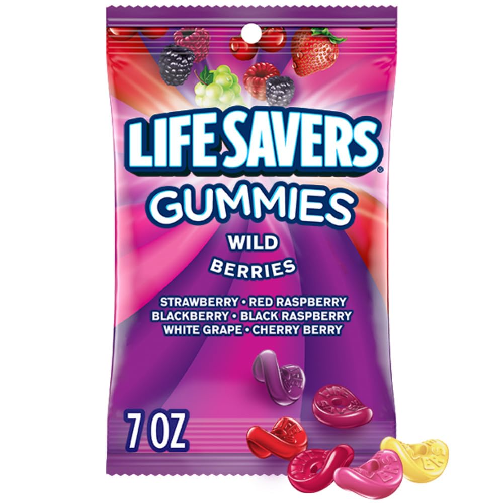 Life Savers Wild Berry Gummies in a festive box, ideal for sharing at gatherings.