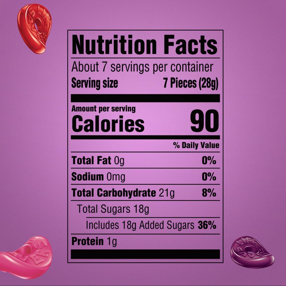 Life Savers Wild Berry Gummies come in twelve individually wrapped packs.