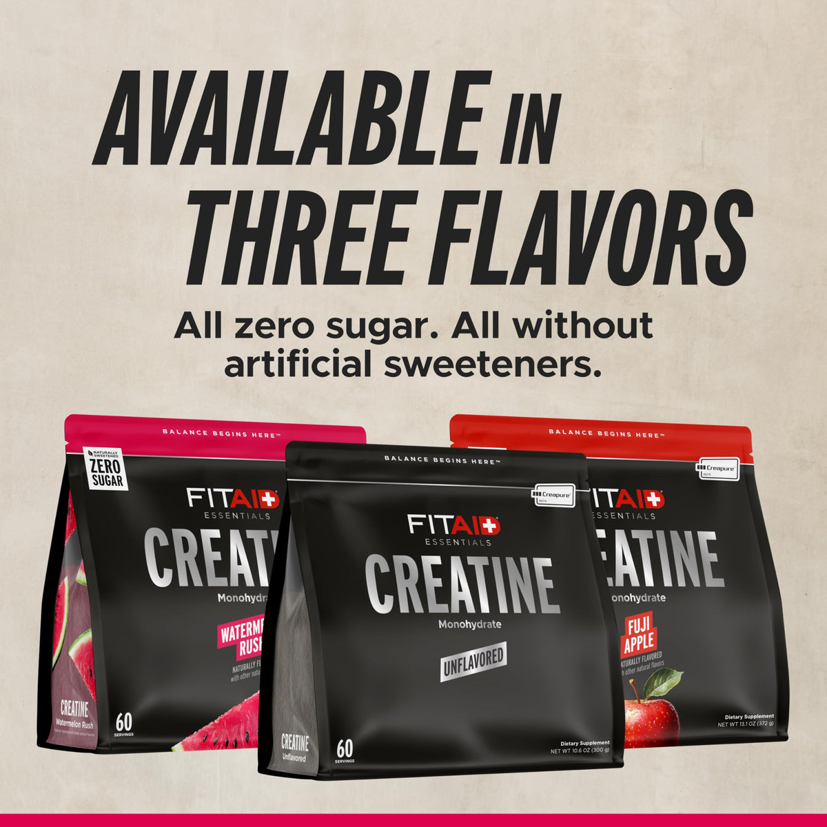 Powder texture of FITAID Creatine Watermelon Rush zoomed for clarity.
