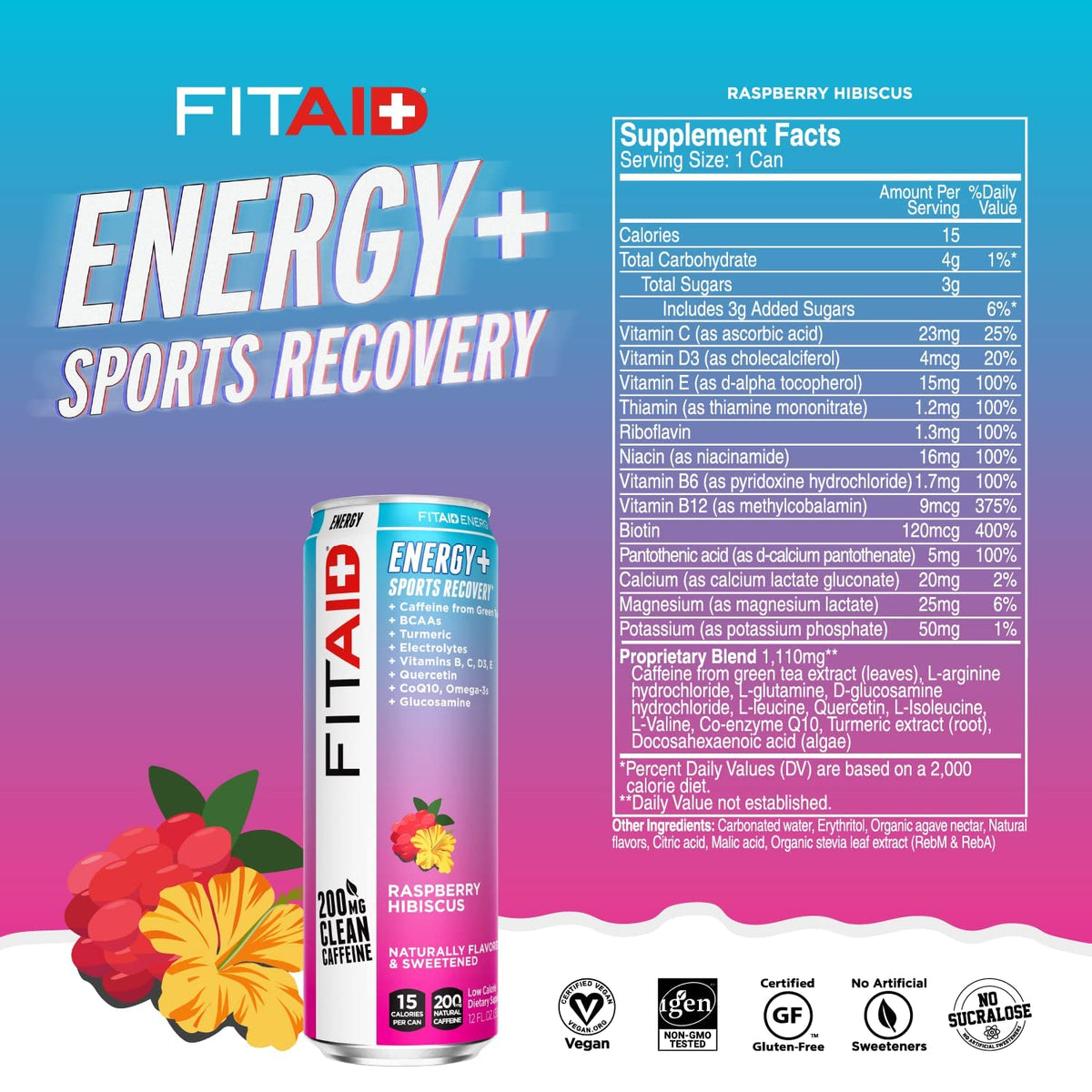 LIFEAID FITAID Energy can pouring into glass for a quick boost between sets.