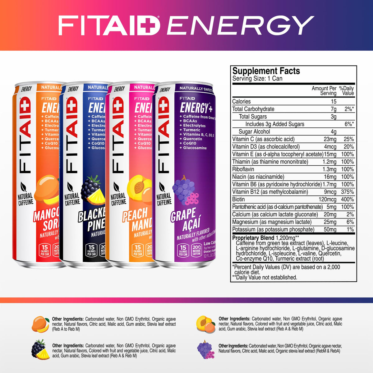 LIFEAID FITAID Energy Raspberry Hibiscus bottle, vibrant flavor for post-workout refreshment
