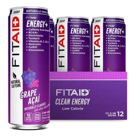 LIFEAID FITAID Energy Grape Acai bottle for a powerful workout boost.