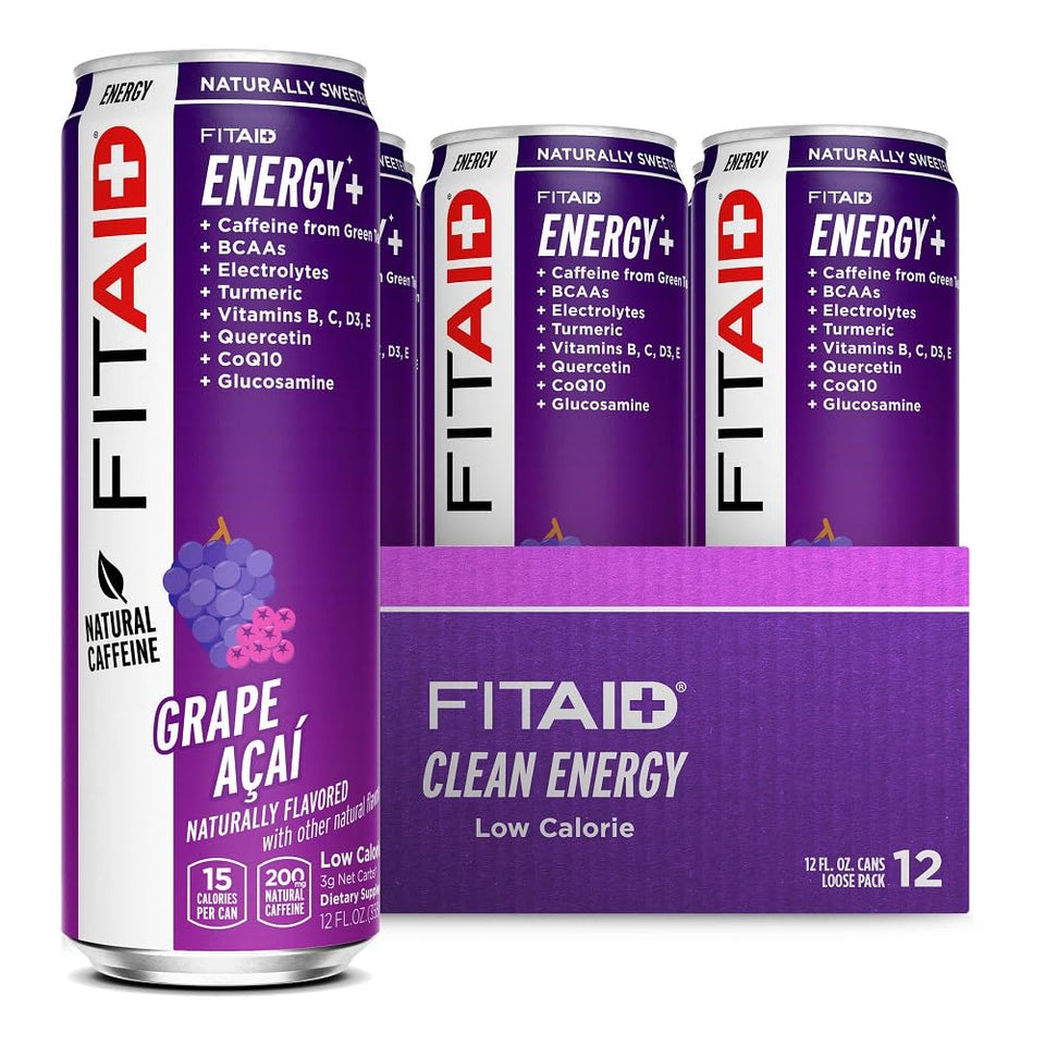 LIFEAID FITAID Energy Grape Acai bottle for a powerful workout boost.