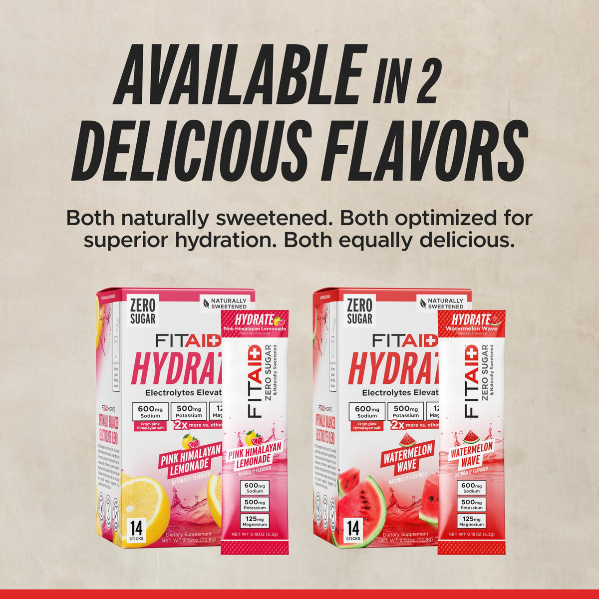 LIFEAID FITAID Hydrate box of 14 sticks ready for daily use.