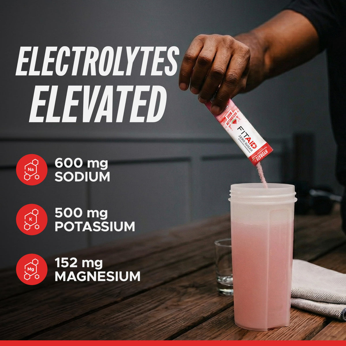 LIFEAID FITAID Hydrate pink Himalayan salt detail highlighting electrolyte balance.