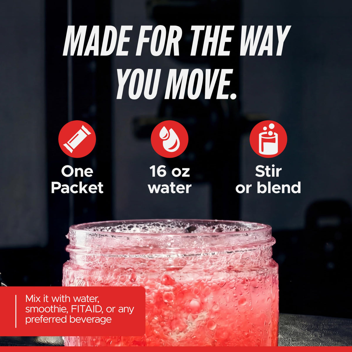 LIFEAID FITAID Hydrate zero-sugar mix ready.