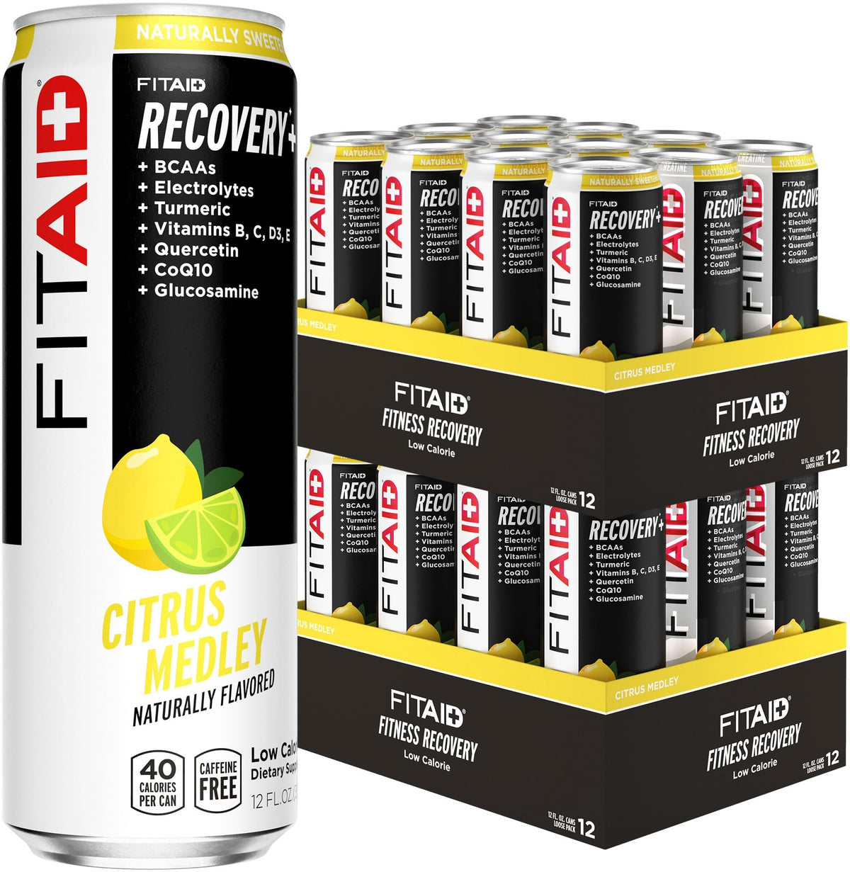 LIFEAID FITAID Recovery Blend can front for quick post-workout refreshment.