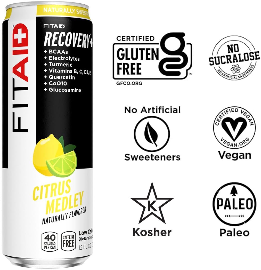 LIFEAID FITAID Recovery Blend can side panel shows clean nutrients.