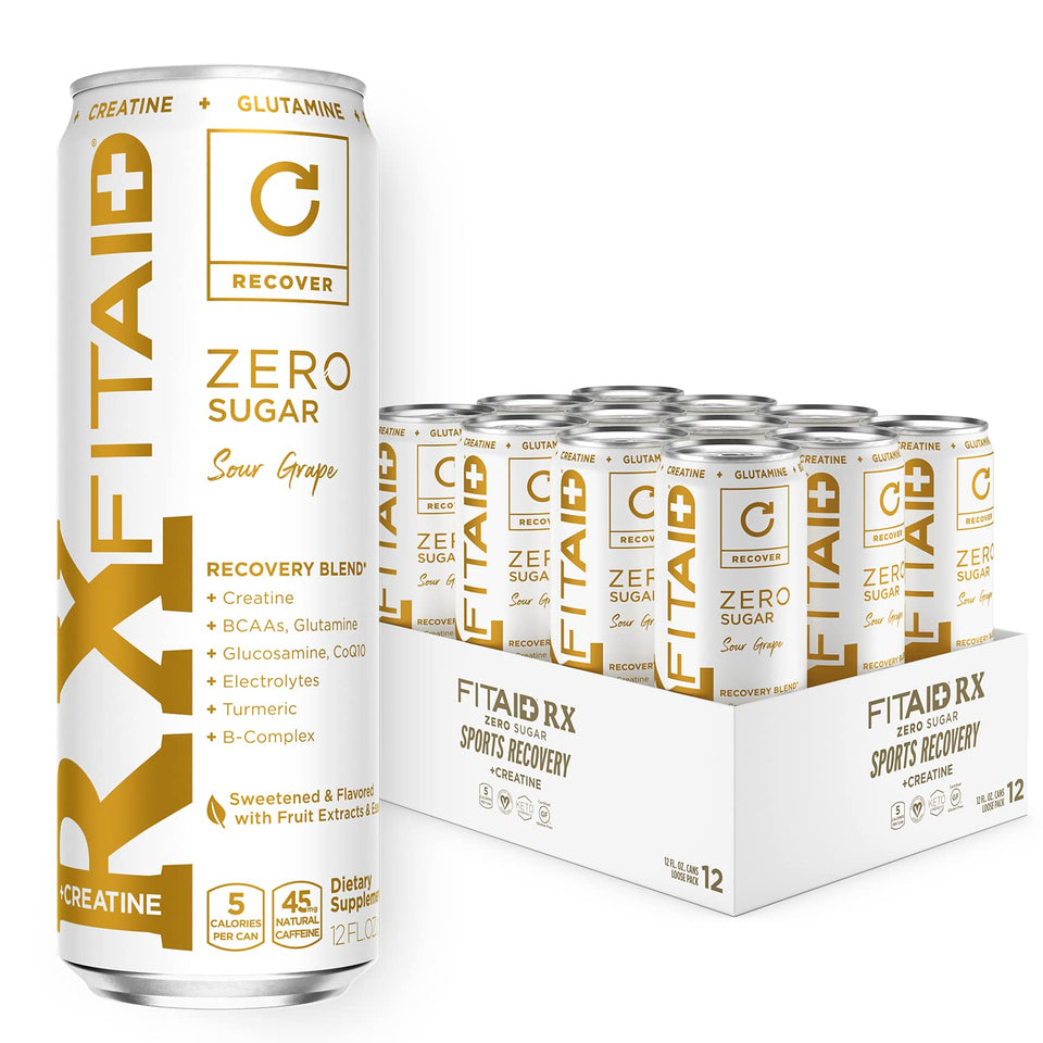LIFEAID FITAID RX Zero can front view highlighting zero sugar post-workout recovery
