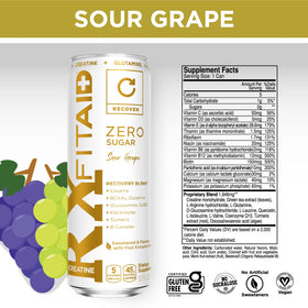 Ingredient label shows creatine and BCAAs for potential athletic support